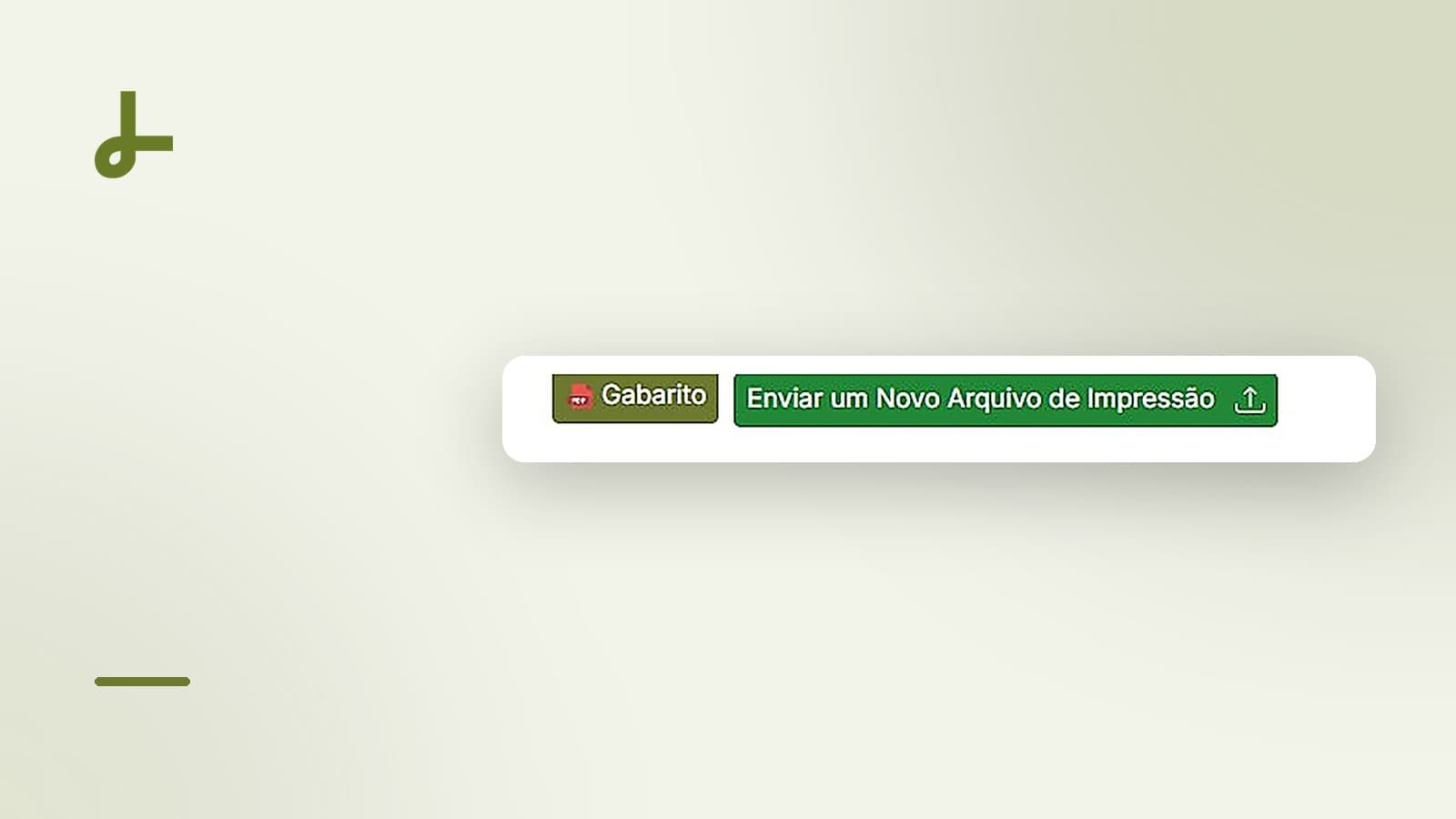 Botões “Gabarito” e “Enviar um Novo Arquivo de Impressão” dentro do pedido Lumenpack.